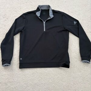 Men’s Adidas Black and Gray Half-Zip Top